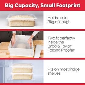 Holds up to 3000g of dough for large batches with Brod & Taylor