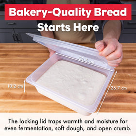 Brod & Taylor lid seals in moisture to keep dough soft and fermenting