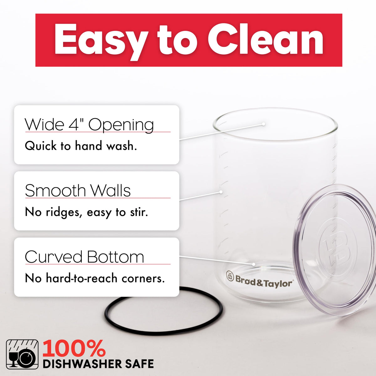 Brod & Taylor sourdough jar marks growth with measurement markings