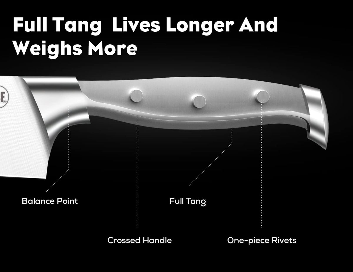 BRODARK 7-inch santoku knife versatile for vegetables, meat, and mincing.
