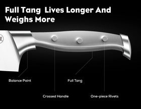 BRODARK 7-inch santoku knife versatile for vegetables, meat, and mincing.