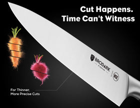 BRODARK 8-inch bread knife with serrated edge for clean, even slices.