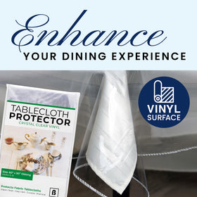 BRODER MFG clear protector with durable hemmed edge preserves table surface