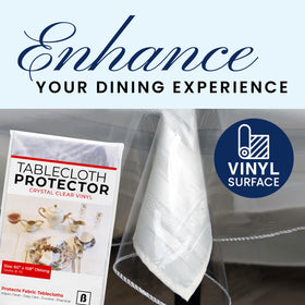 Broder MFG transparent table protector showing crystal-clear visibility.