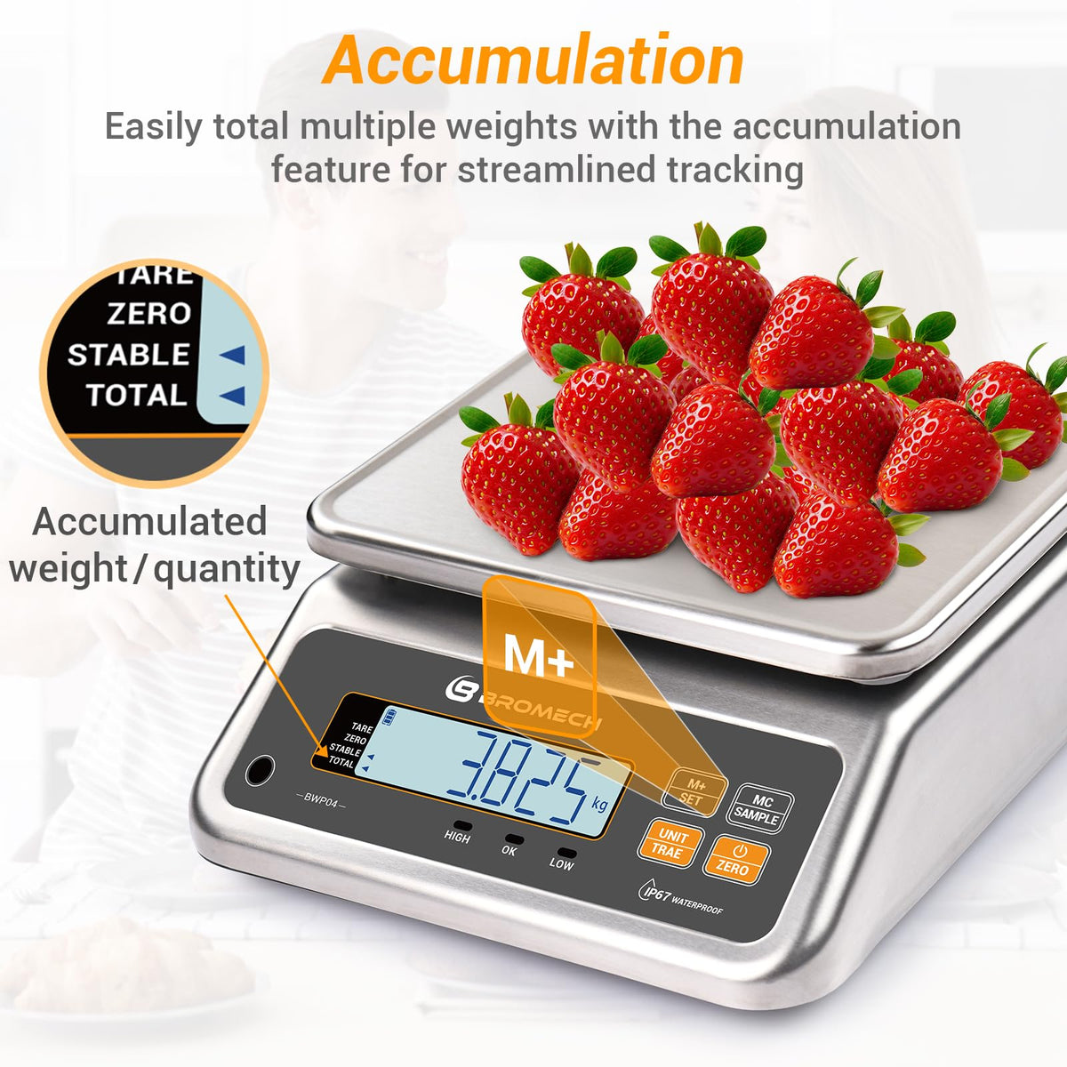 BROMECH 66 lb food scale counting capability for small parts
