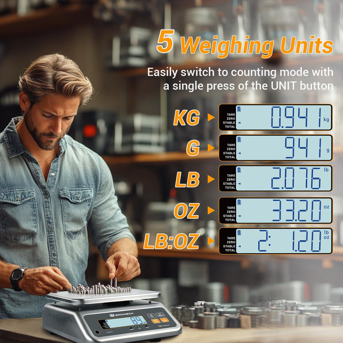 BROMECH 66 lb food scale digital display with clear readouts for deli counters