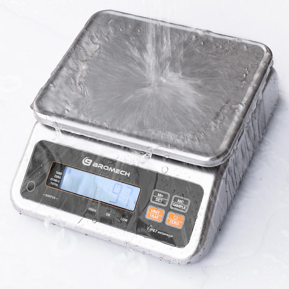 BROMECH 66 lb food scale front view for precise portioning in meat shops