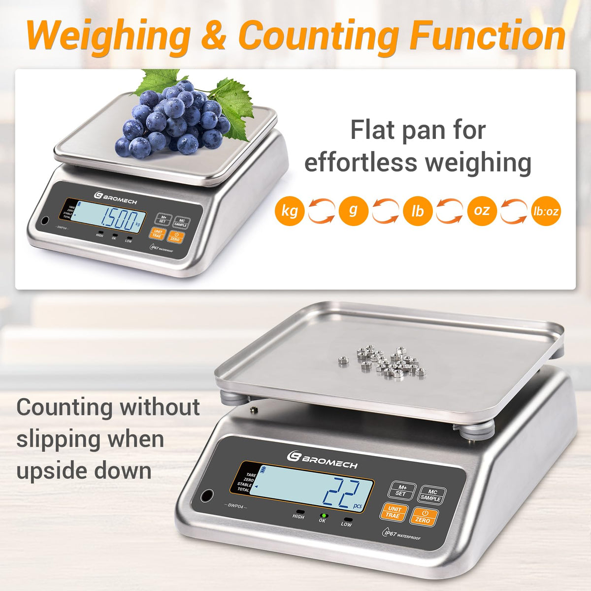 BROMECH 66 lb food scale store workflow streamlining meat and produce weighing
