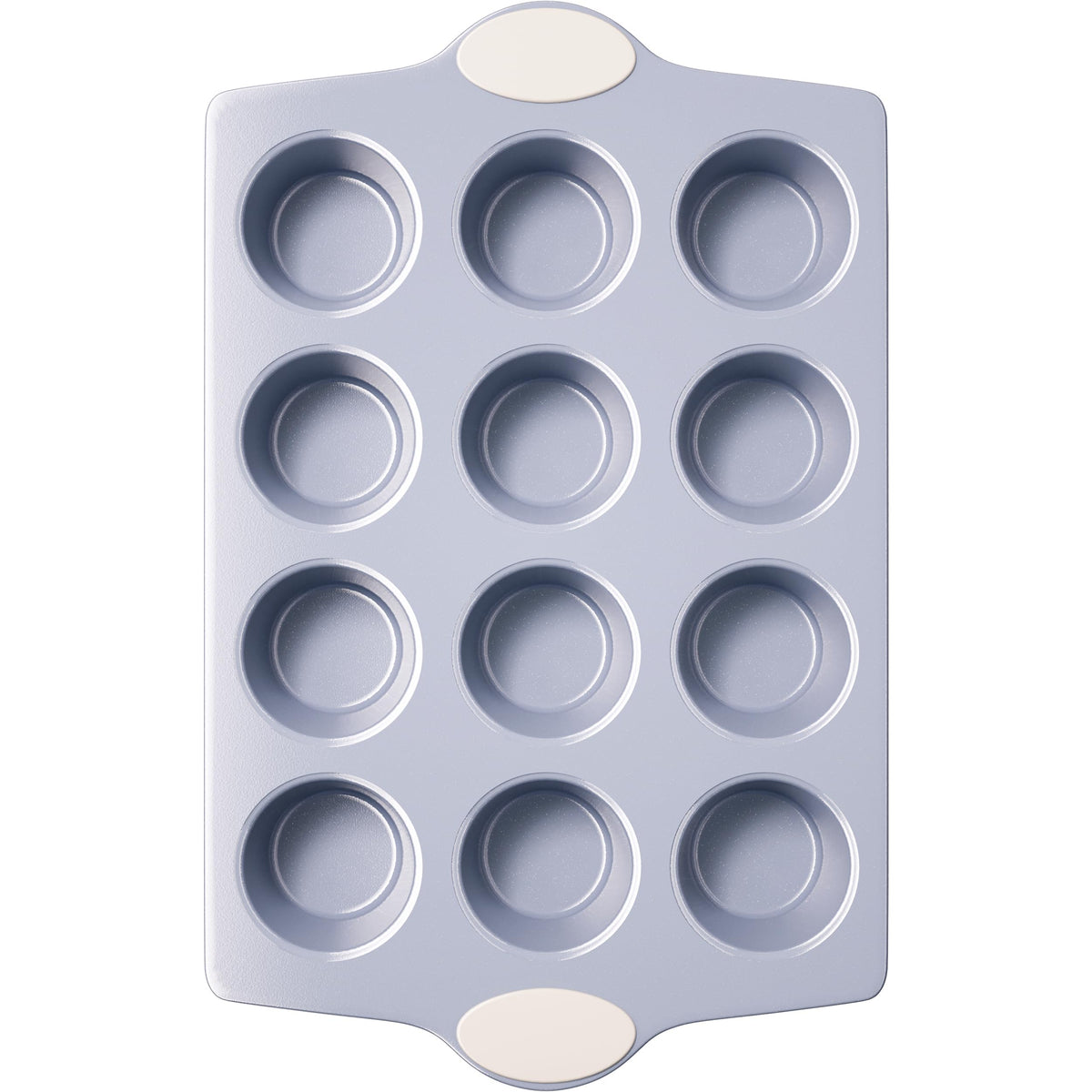 BRONYPRO 12-cup ceramic muffin pan with non-toxic coating for safe baking and easy release.