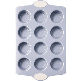 BRONYPRO 12-cup ceramic muffin pan with non-toxic coating for safe baking and easy release.