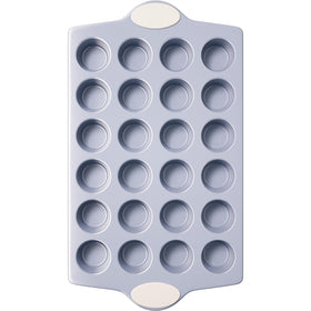 BronyPro 24-cup ceramic mini muffin pan with nonstick coating for easy release.