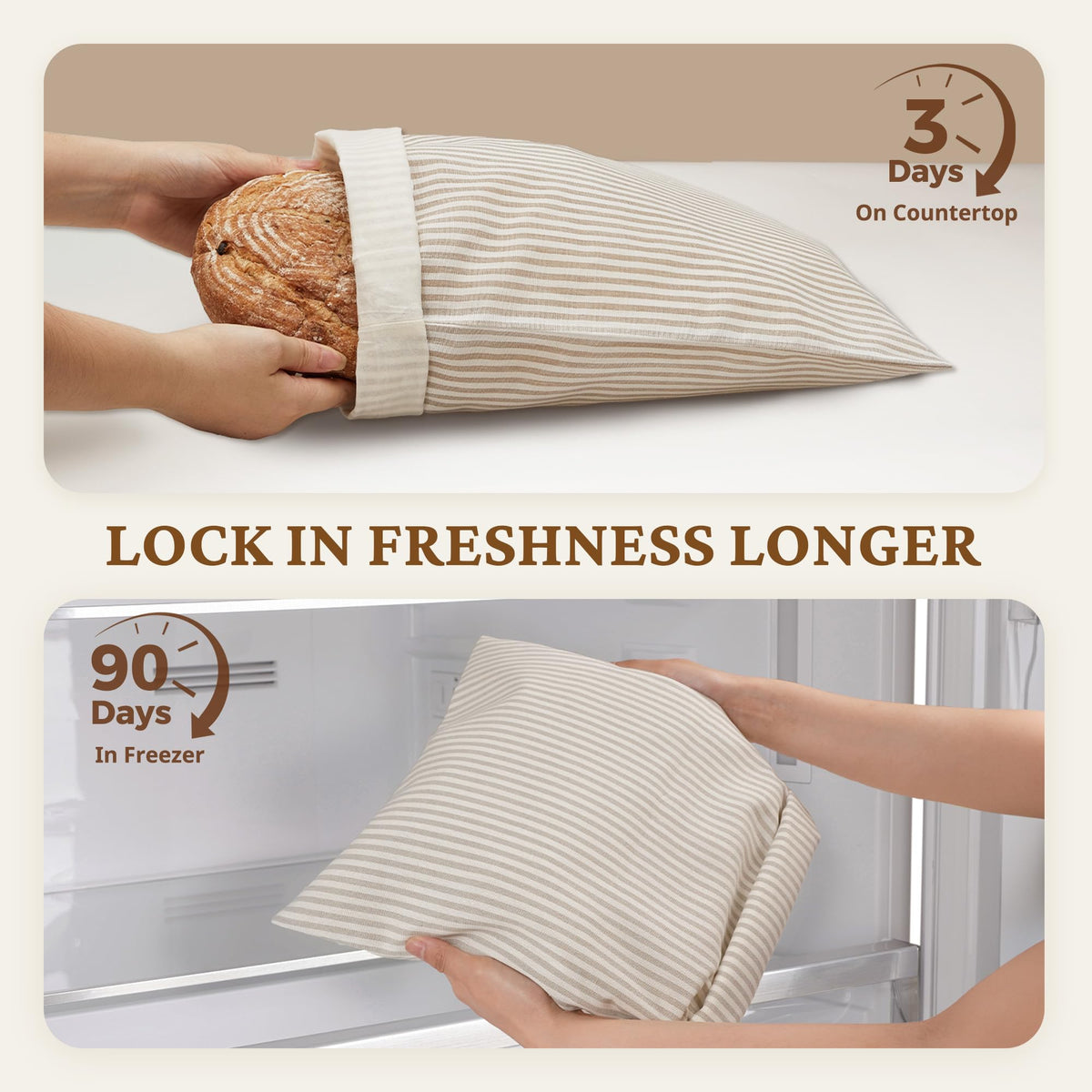 BRONYPRO large-capacity bag fits two large sourdough loaves