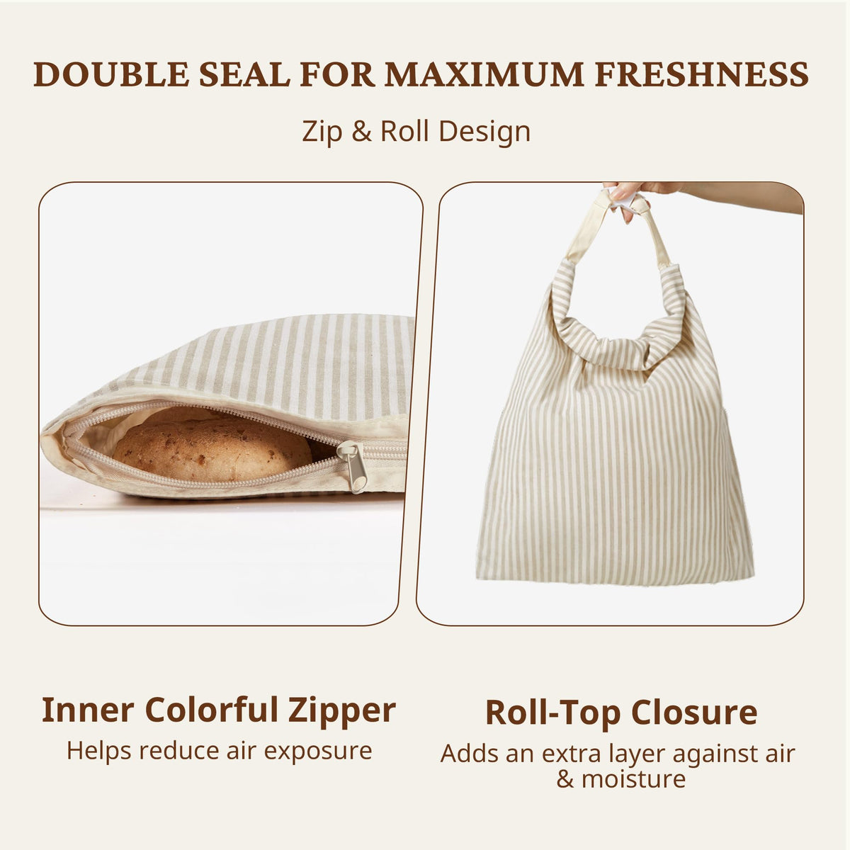 BRONYPRO linen texture emphasizes natural, breathable bread storage