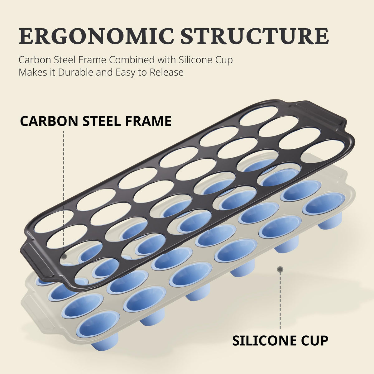 Bronypro metal frame with silicone cups close-up showing sturdy structure and easy release