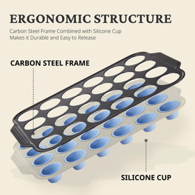 Bronypro metal frame with silicone cups close-up showing sturdy structure and easy release