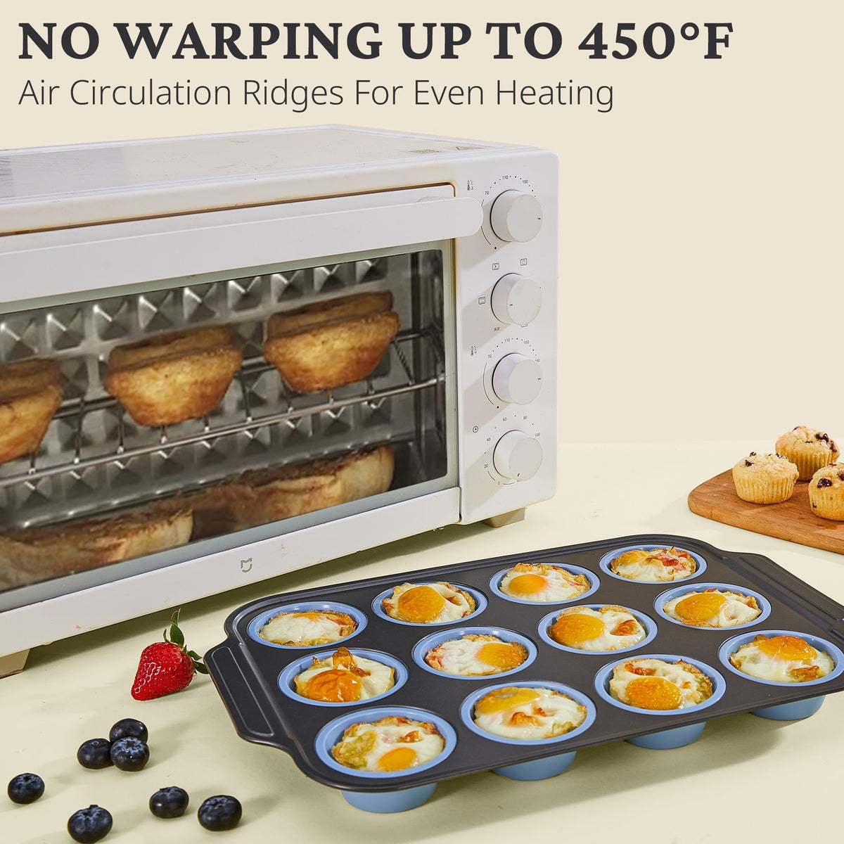 Bronypro versatile muffin molds for muffins, cupcakes, and eggs.