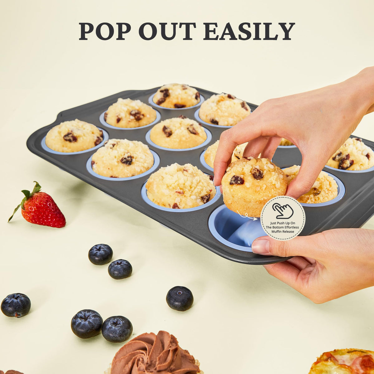 Bronypro nonstick muffin tins simplify cleanup after baking.