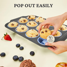 Bronypro nonstick muffin tins simplify cleanup after baking.