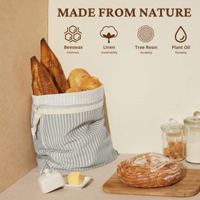 BRONYPRO two-pack bread bags grey for reusable bread storage