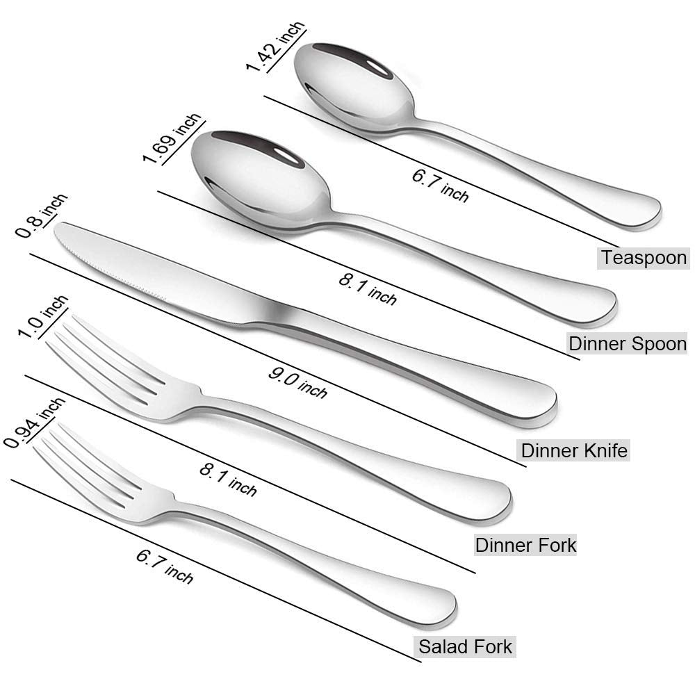 BRIOUT Silverware Set dinner spoon with comfortable grip and balanced weight