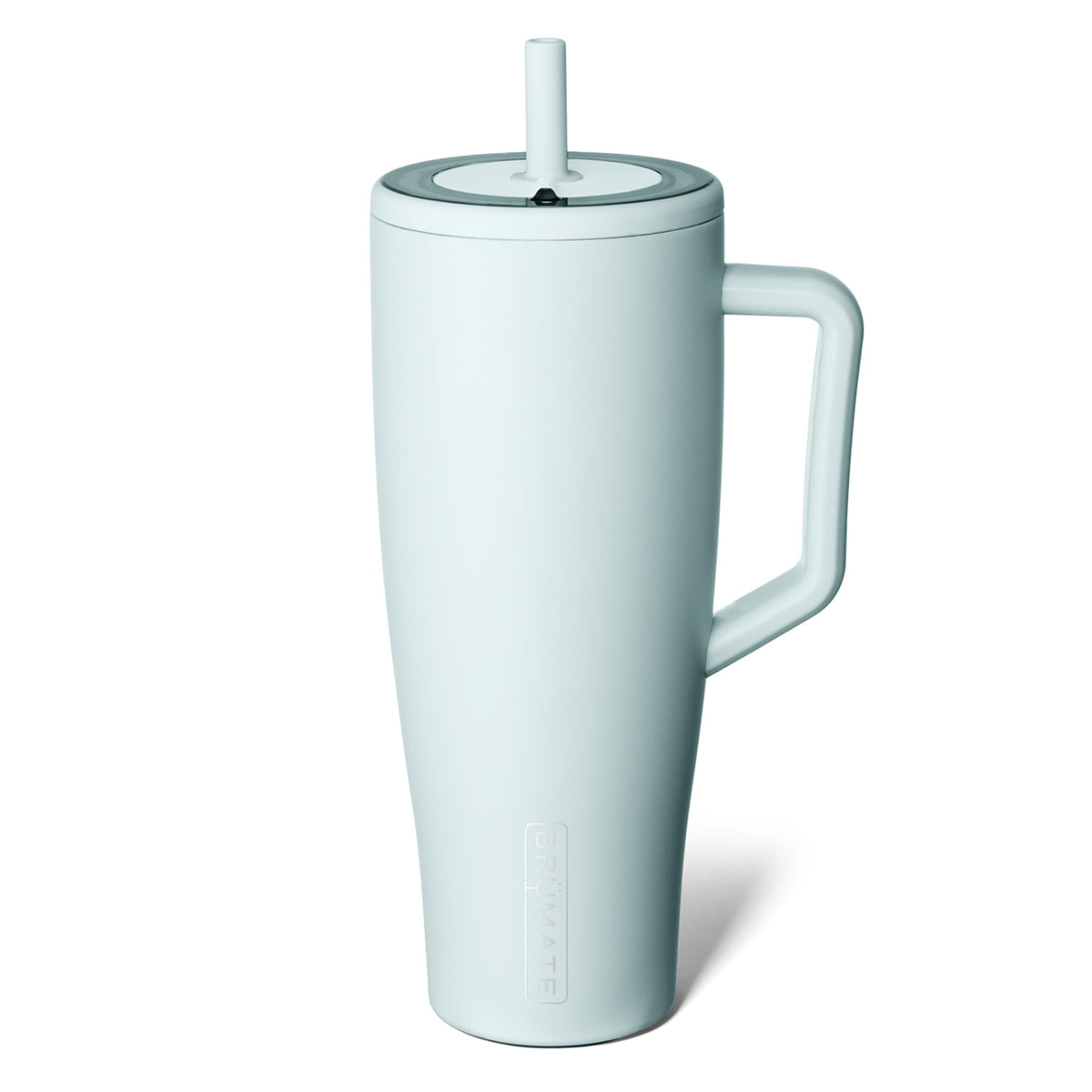 BrüMate Era 40oz Tumbler in Blue Agave with handle for easy carry