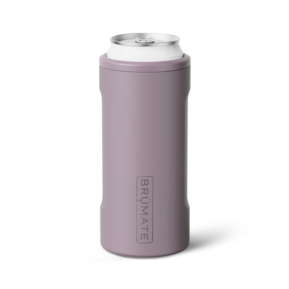 BrüMate Hopsulator Slim with 12oz can-insert for secure, cold sips on the go.