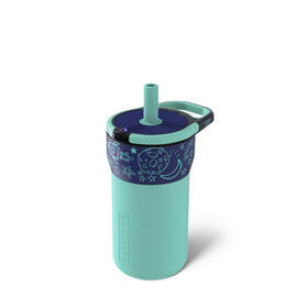 BrüMate Leap 12oz outer-space closeup showing leakproof design for kids on the go