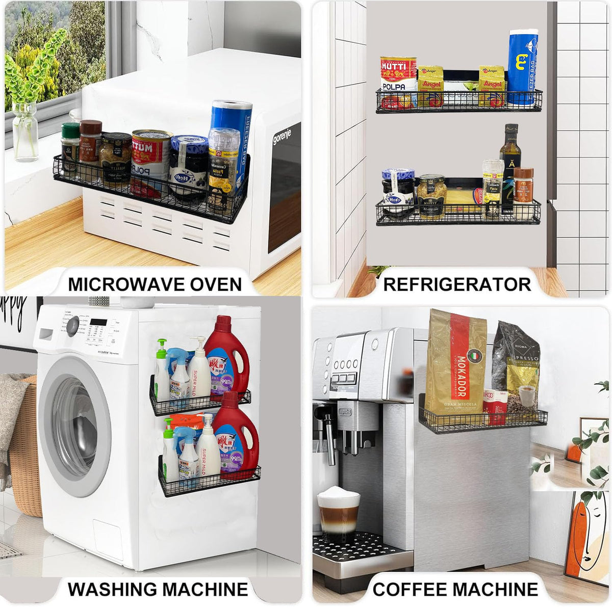Two-pack Bruda magnetic shelves support up to 20 pounds total.