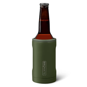 BrüMate BOTT’L insulated bottle cooler keeping a standard 12 oz bottle ice cold during outdoor adventures.