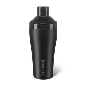 BrüMate 22oz insulated cocktail shaker in matte black keeps drinks cold without condensation.
