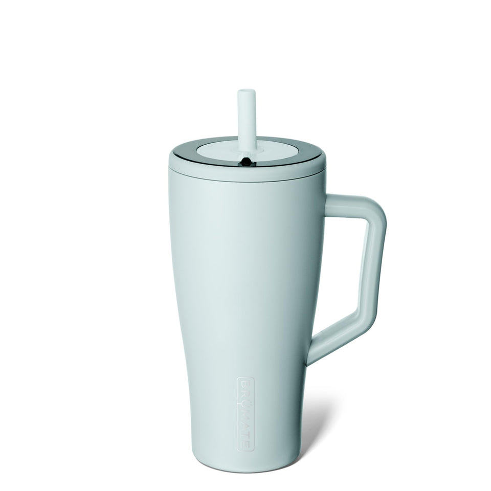 BrüMate Era 30oz tumbler with handle and straw keeps Blue Agave style and on-the-go convenience.