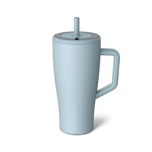 BrüMate Era 30 oz tumbler with handle and straw keeps drinks leakproof on the go.