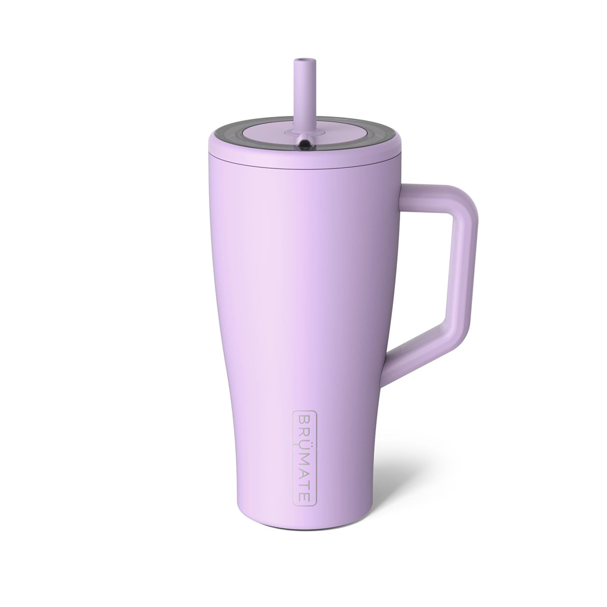 BrüMate Era 30oz lavender tumbler with handle for on-the-go hydration.