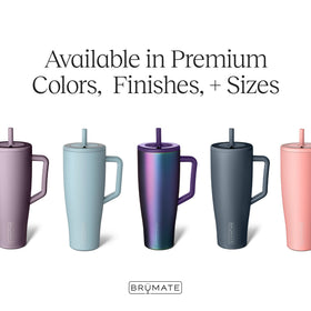 BrüMate Era insulated tumbler with ColdKey straw reduces plastic exposure while cooling beverages.