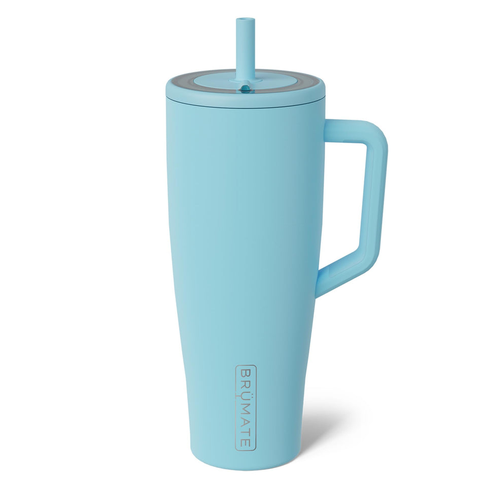BrüMate Era 40oz tumbler with handle shows leakproof portability for on-the-go hydration.