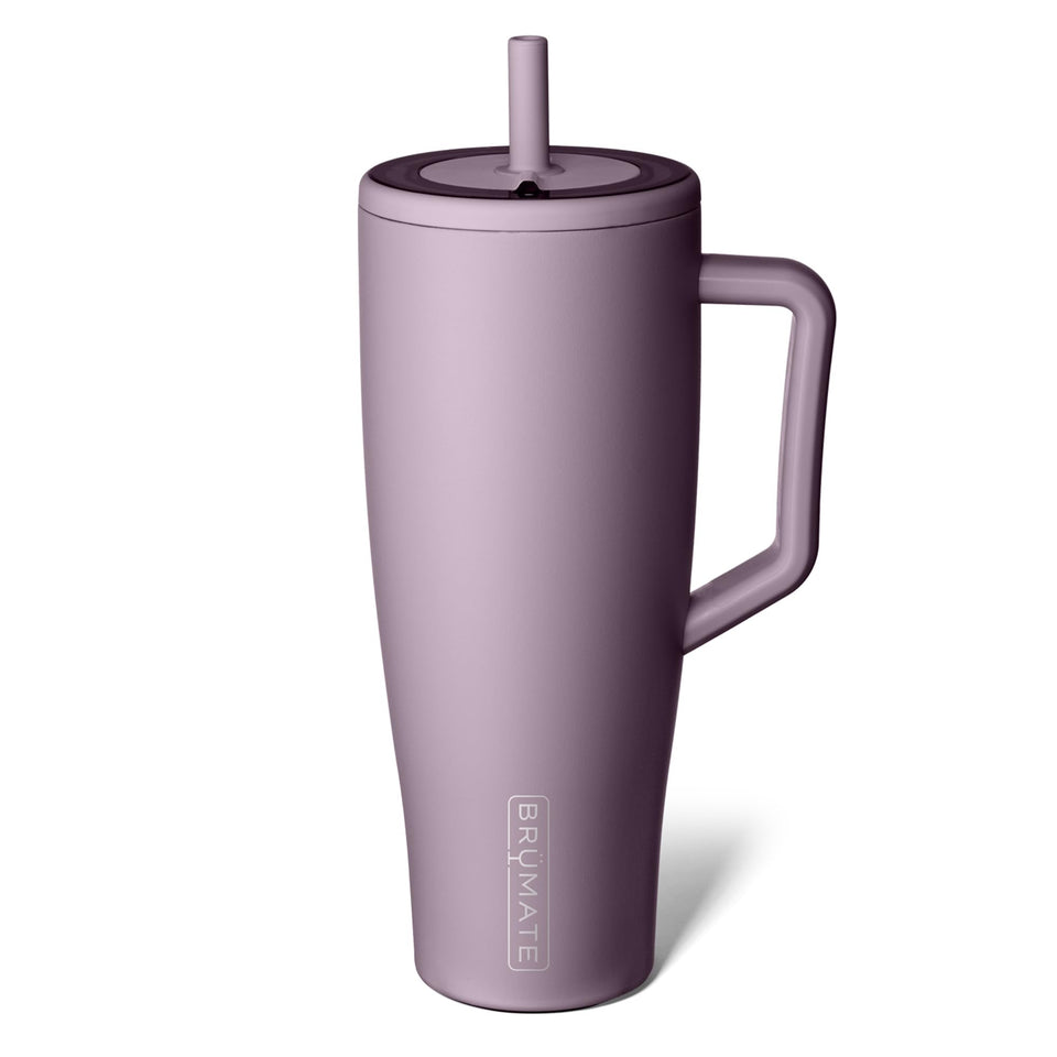 BrüMate Era 40 oz tumbler with lilac dusk finish and handle for on-the-go hydration