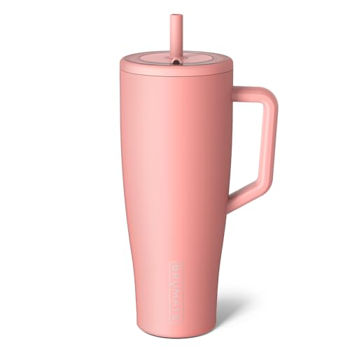 BrüMate Era 40 oz tumbler with handle and straw; leakproof lid for travel.