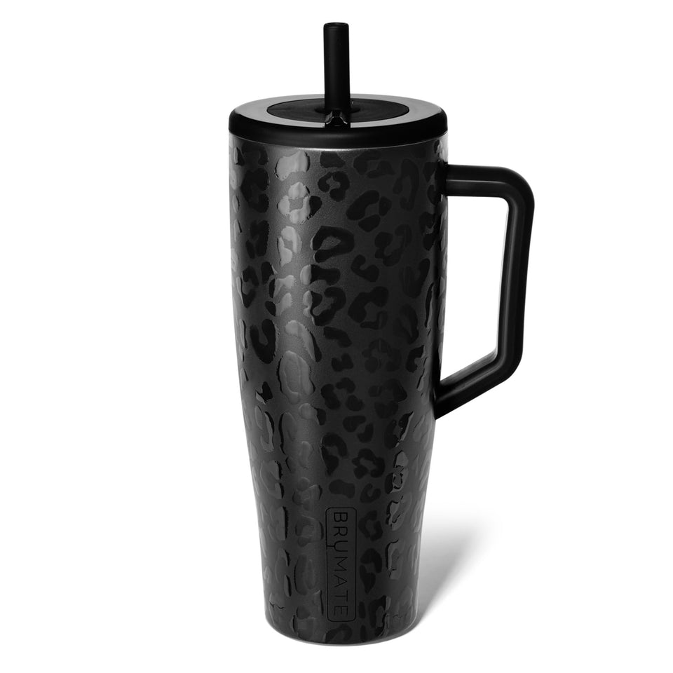 BrüMate Era 40 oz tumbler with handle showing easy carry and spill prevention.