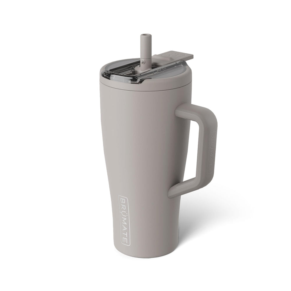 BrüMate Era Flip 30oz with leakproof covered straw lid for mess-free hydration.