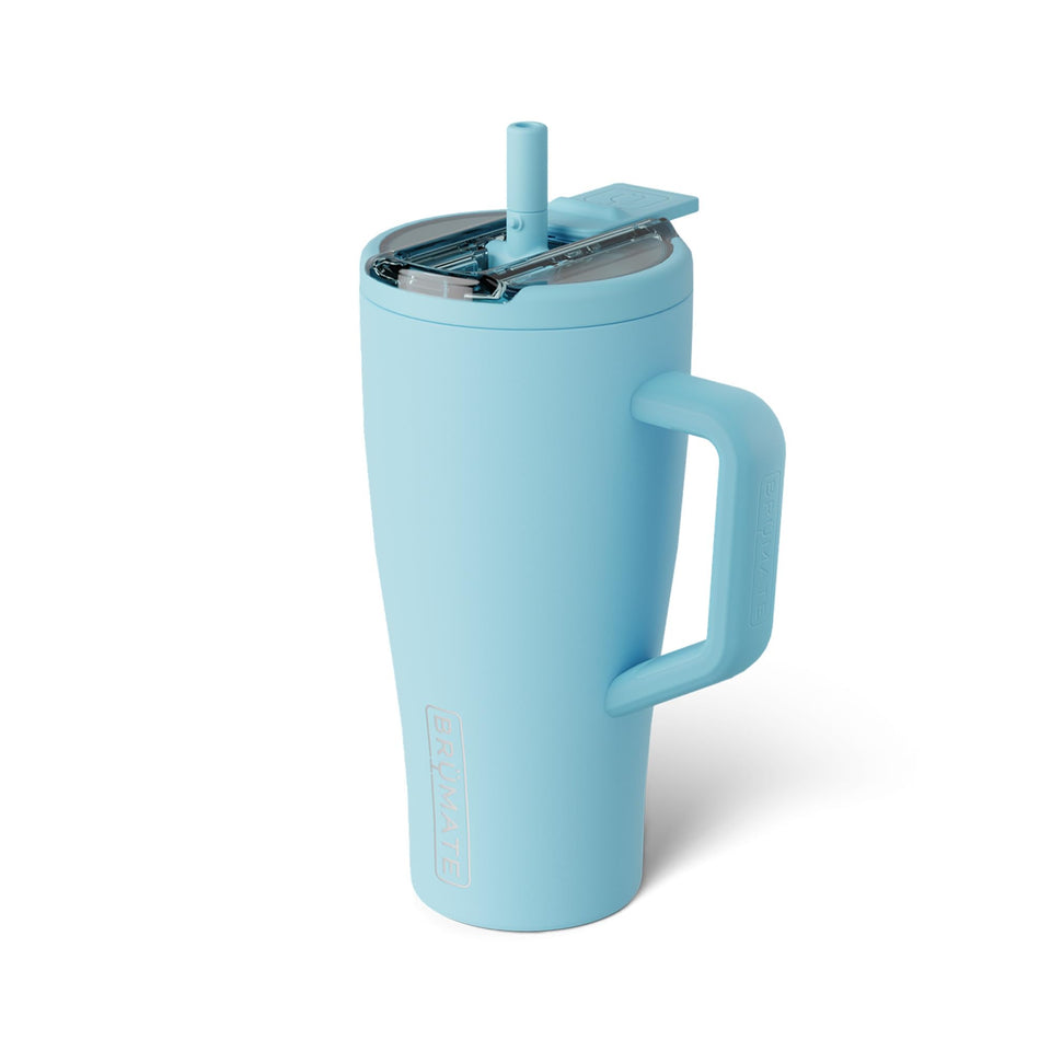 BrüMate Era Flip 30oz with leakproof lid, ready for on-the-go use.
