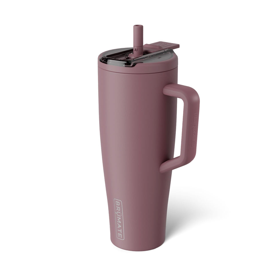 BrüMate Era Flip 40oz with leakproof lid shown for secure travel use