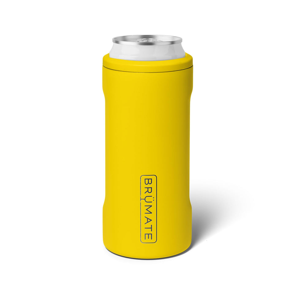 BrüMate Hopsulator Slim fits 12oz slim cans for longer ice-cold sipping.