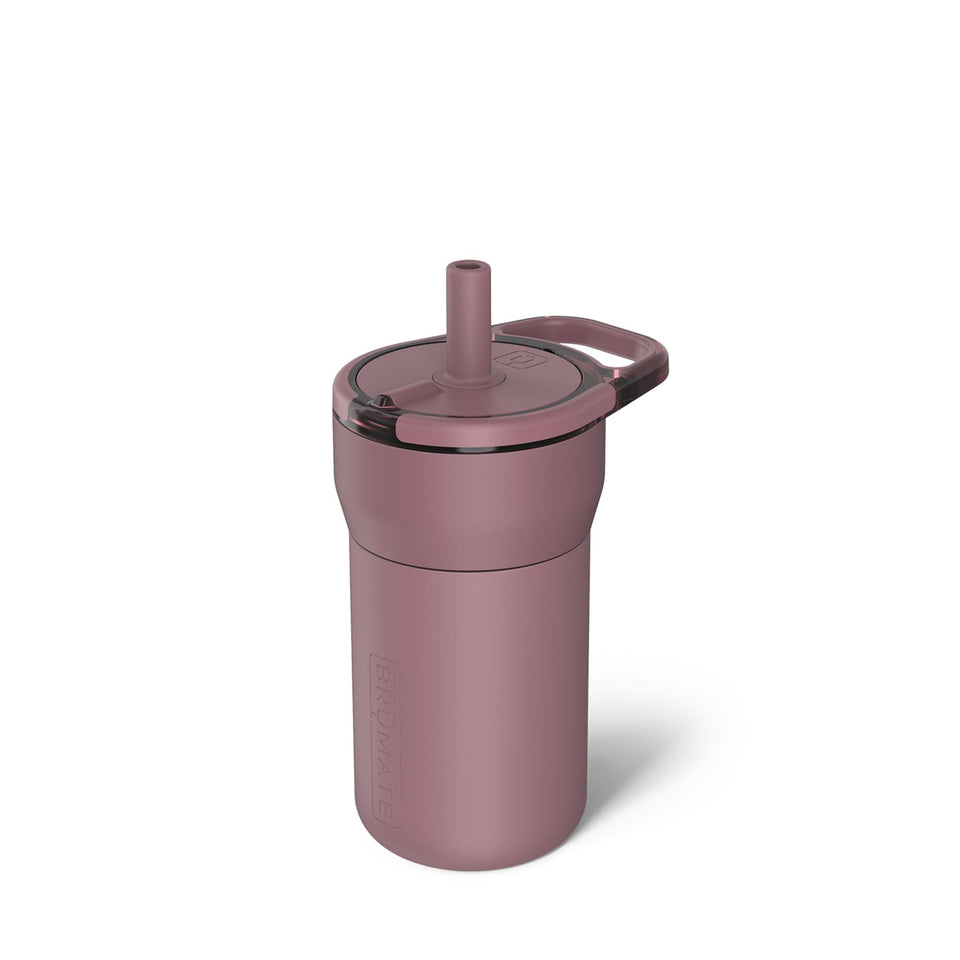 BrüMate Leap 12oz leakproof kids tumbler with handle for on-the-go spills prevention.