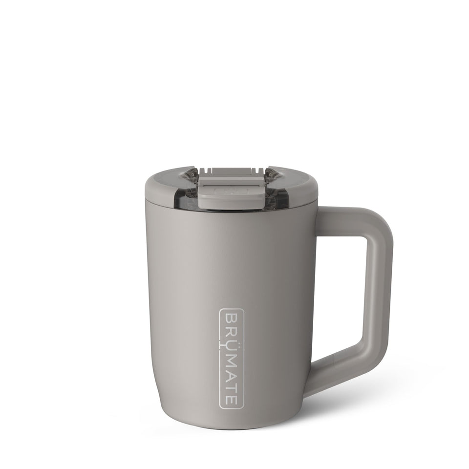 BrüMate Müv 15oz mug with handle and lid for on-the-go hot coffee