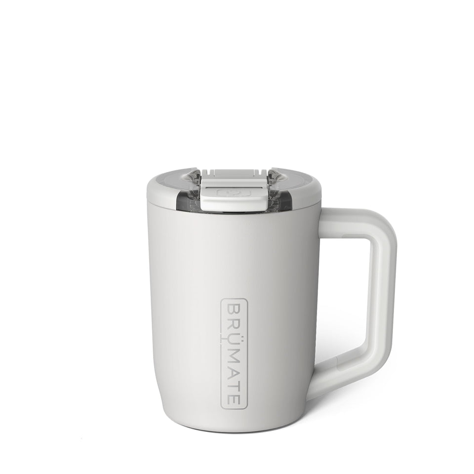 BrüMate Müv 15oz mug with handle on dune finish for hot coffee on the go