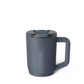 BrüMate Müv Nightfall Blue with lid closed showing a secure, leak-proof mug.