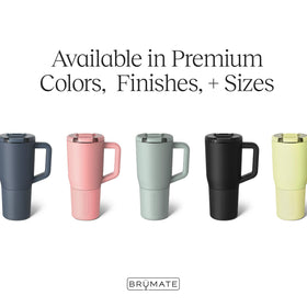 BrüMate Müv rose taupe finish blends style with durable insulation.