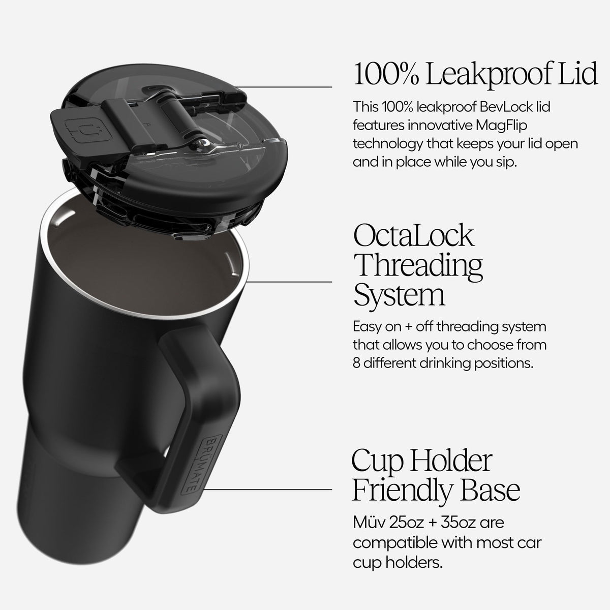 BrüMate Müv silicone sleeve and handle offering a comfortable grip.