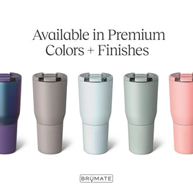 BrüMate Nav 35oz BevLock lid demonstrating secure seal for portable beverages