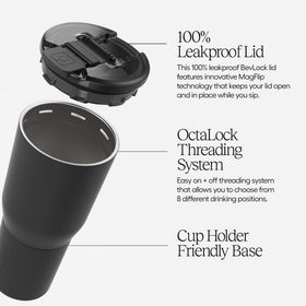 BrüMate Nav 35oz cup-holder-friendly design fits car and desk spaces